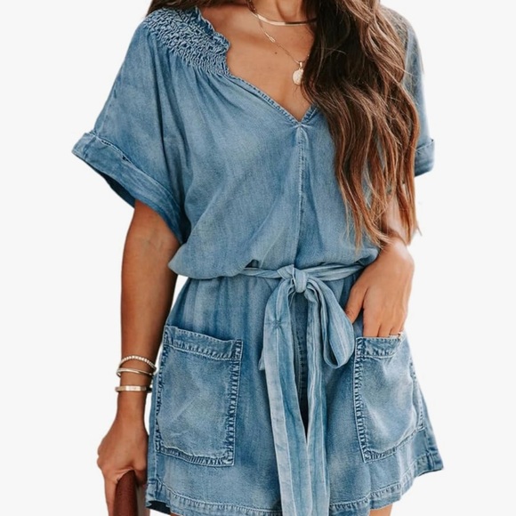 Amazon Pants - Amazon Blue Denim Jumpsuit